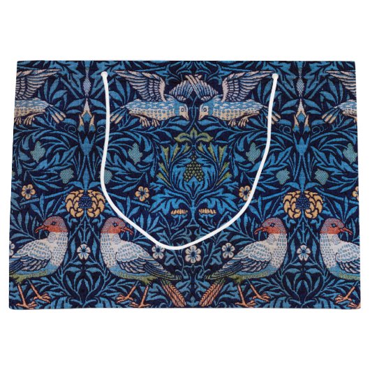 Vögel, William Morris große Geschenktasche Geschenktüte (Vorderseite)
