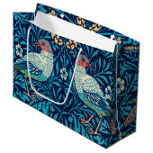 Vögel, William Morris große Geschenktasche Geschenktüte (Vorderseite Schrägansicht)