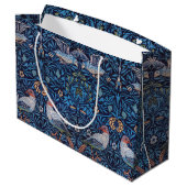 Vögel, William Morris große Geschenktasche Große Geschenktüte (Rückseite Schrägansicht)