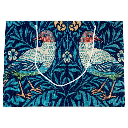 Vögel, William Morris große Geschenktasche Große Geschenktüte (Vorderseite)