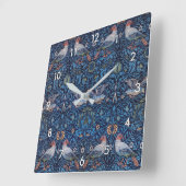 Vögel, William Morris Quadratische Wanduhr (Winkel)