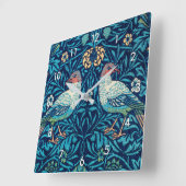 Vögel, William Morris Quadratische Wanduhr (Winkel)