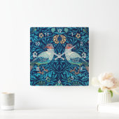 Vögel, William Morris Quadratische Wanduhr (Zuhause)