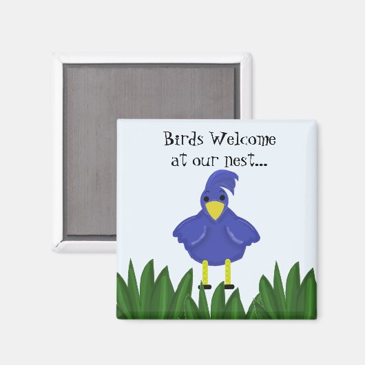 Vögel Willkommen in unserem Nest - Bluebird Magnet (Vorderseite/Rückseite)