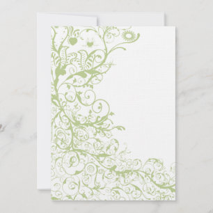 Vögel & Wirbel Hochzeit lädt Grüne Hydrangea #28 e Einladung