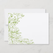 Vögel & Wirbel Hochzeit RSVP Grüne Hydrangea #31 (Vorderseite)