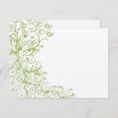 Vögel & Wirbel Hochzeit RSVP Grüne Hydrangea #31 (Vorne/Hinten)