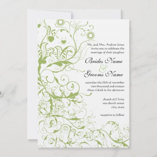 Vögel & Wirbel Hochzeitseinladungen #17 Einladung (Vorderseite)