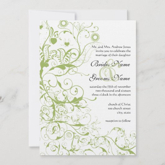 Vögel & Wirbel Hochzeitseinladungen #17 Einladung (Rückseite)