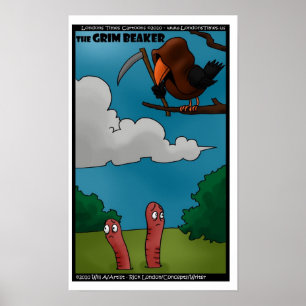 Vögel & Würmer Der Grimmige Becher Lustige Poster
