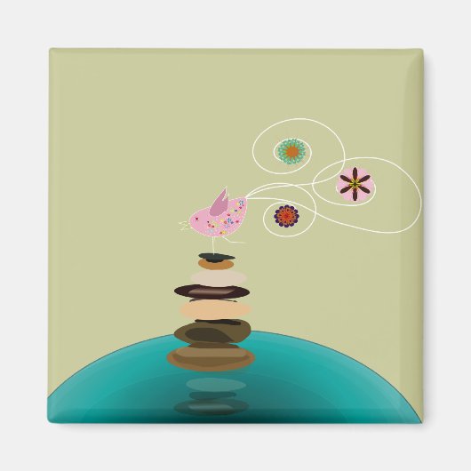 Vogel-Yoga-Pose-Magnet Magnet (Vorne)