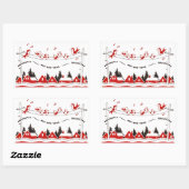 Vögel zu Weihnachten singen Rechteckiger Aufkleber (Blatt)