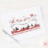 Vögel zu Weihnachten singen Rechteckiger Aufkleber (Umschlag)