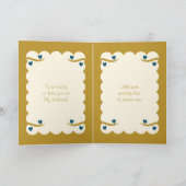 Vögel zum 50. Jubiläum des Ehemannes Gold blau Karte (Innenseite)