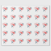 Vögel zum Valentinstag Geschenkpapier (Flach)