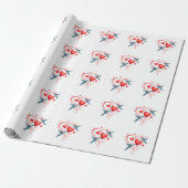 Vögel zum Valentinstag Geschenkpapier (Ungerollt)