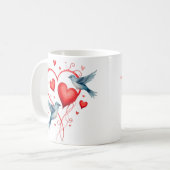 Vögel zum Valentinstag Kaffeetasse (Vorderseite Links)