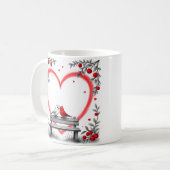 Vögel zum Valentinstag Kaffeetasse (Vorderseite Links)