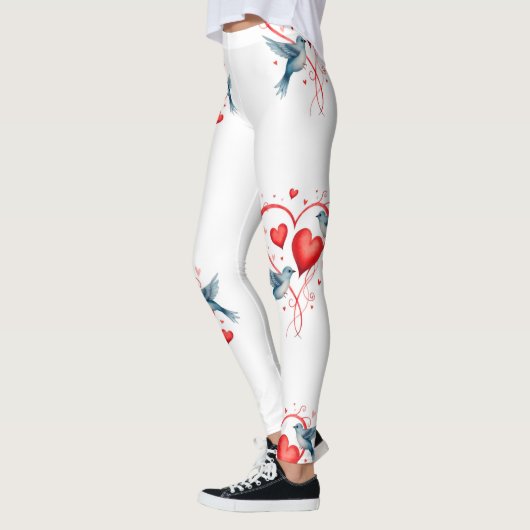 Vögel zum Valentinstag Leggings (Links)