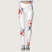 Vögel zum Valentinstag Leggings (Vorderseite)