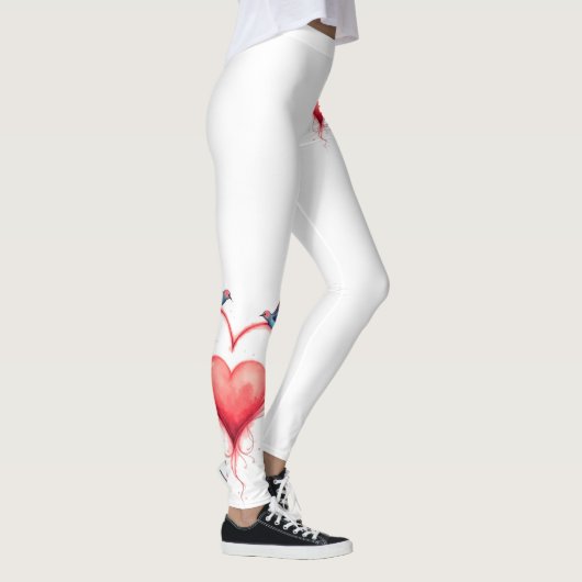 Vögel zum Valentinstag Leggings (Rechts)