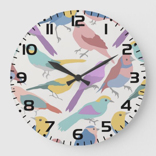 Vögel zusammen große wanduhr (Vorderseite)