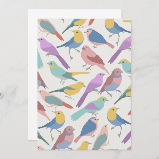 Vögel zusammen Tiere Einladung (Vorne/Hinten)