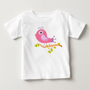 Vogel, Zweig, Cartoon Baby T-shirt