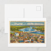 Vogelansicht von Hartford, Connecticut, Vintag Postkarte (Vorne/Hinten)