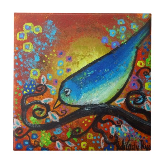 Vogelart III~Days End Tile Untersetzer (Vorderseite)