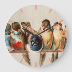 Vogelart und Taube Große Wanduhr
