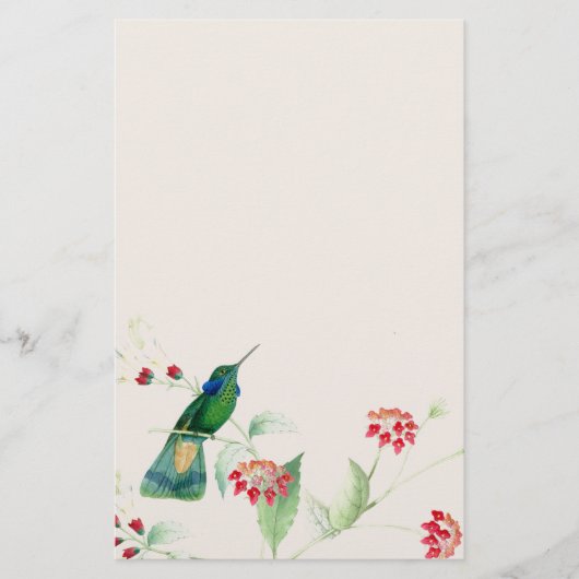 Vogelarten Blume Flora und Fauna Briefpapier (Vorderseite)