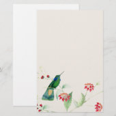 Vogelarten Blume Flora und Fauna Briefpapier (Vorne/Hinten)