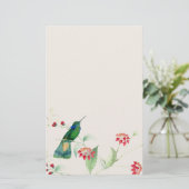 Vogelarten Blume Flora und Fauna Briefpapier (Stehend Vorderseite)
