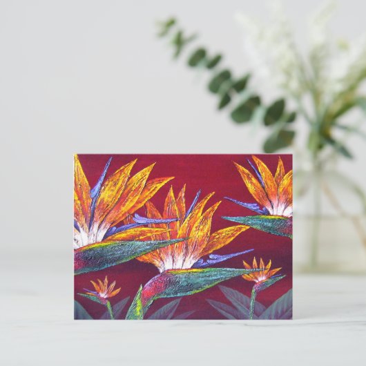 Vogelarten der tropischen Blume des Paradieses - m Postkarte (Stehend Vorderseite)