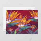 Vogelarten der tropischen Blume des Paradieses - m Postkarte (Vorne/Hinten)