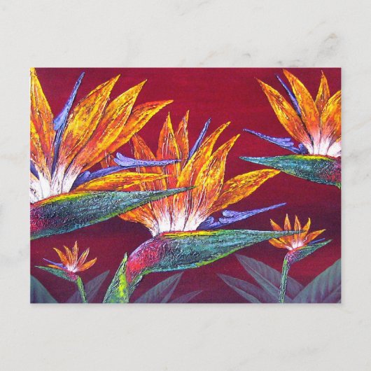 Vogelarten der tropischen Blume des Paradieses - m Postkarte (Vorderseite)