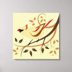 Vogelarten im nördlichen Kardinal Leinwanddruck