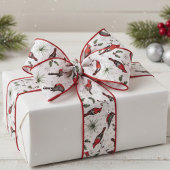 Vogelarten in Rot und Weißem Rotem Kardinal und Ho Ripsband