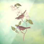 Vogelarten mit Weißwurmblättern, Audubon mit Blume Fensteraufkleber (Blatt 3)