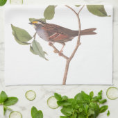 Vogelarten mit Weißwurmblättern, Audubon mit Blume Handtuch (Gefaltet)