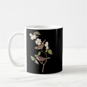 Vogelarten mit Weißwurmblättern, Audubon mit Blume Kaffeetasse