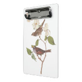 Vogelarten mit Weißwurmblättern, Audubon mit Blume Mini Klemmbrett (Gewinkelt2)