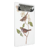 Vogelarten mit Weißwurmblättern, Audubon mit Blume Mini Klemmbrett (Schrägansicht)