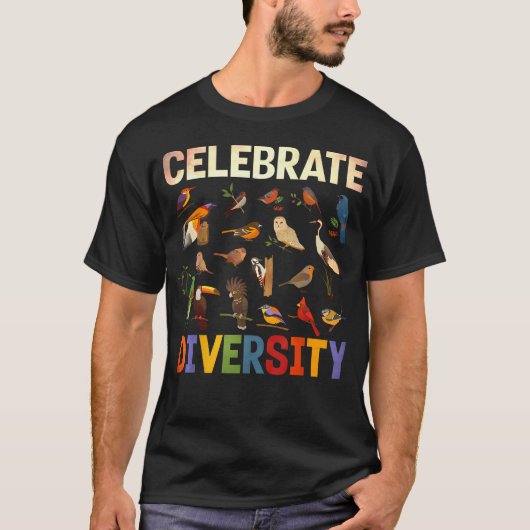 Vogelarten Tier Vielfalt feiern T-Shirt (Vorderseite)