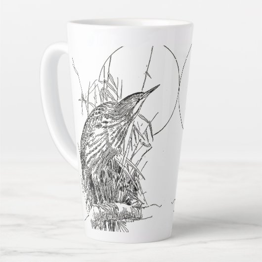 Vogelarten von Bittern Heron Wildtiere Latte Tasse (Linke Ecke)