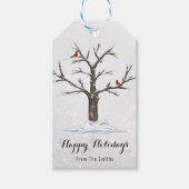 Vogelarten von Rotem Kardinal auf Schneebaumen Geschenkanhänger (Vorderseite)