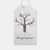 Vogelarten von Rotem Kardinal auf Schneebaumen Geschenkanhänger (Rückseite)