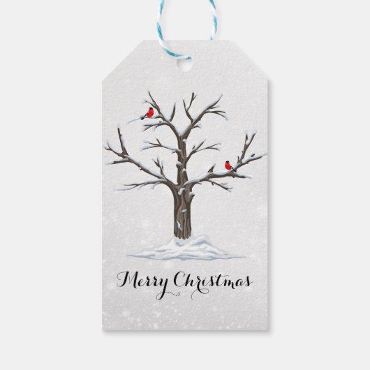 Vogelarten von Rotem Kardinal auf Schneebaumen Geschenkanhänger (Rückseite)