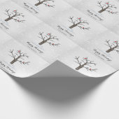 Vogelarten von Rotem Kardinal auf Schneebaumen Geschenkpapier (Ecke)